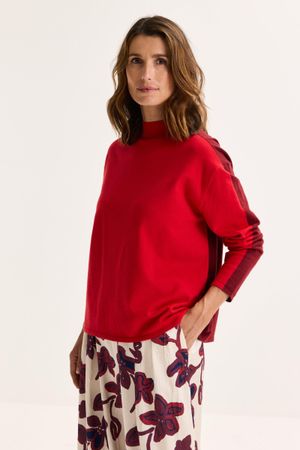 Colourblocking trui met opstaande kraag - ame