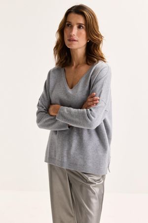 Fijne boxy V-halstrui  - may