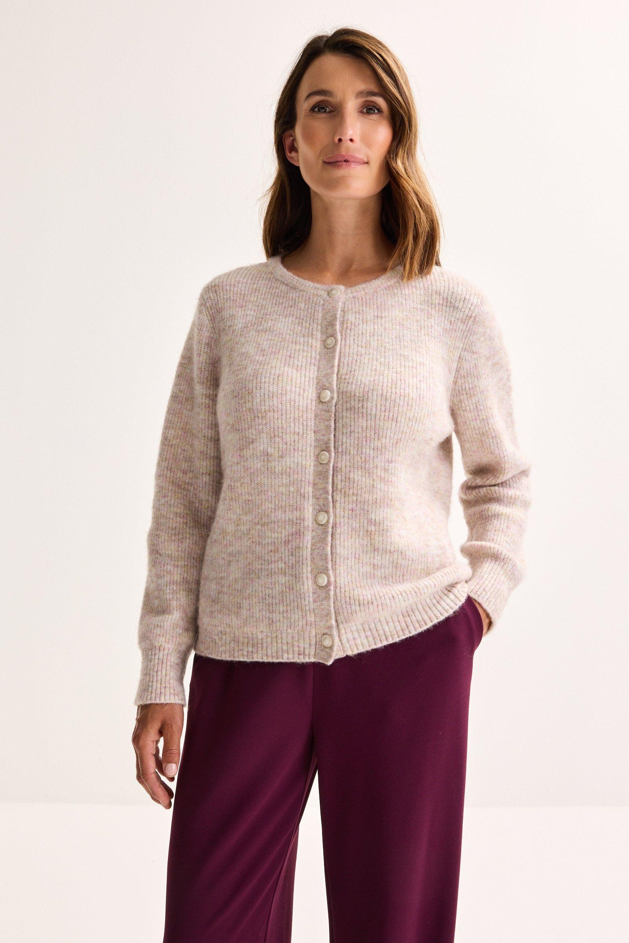Geribde cardigan met alpaca - may