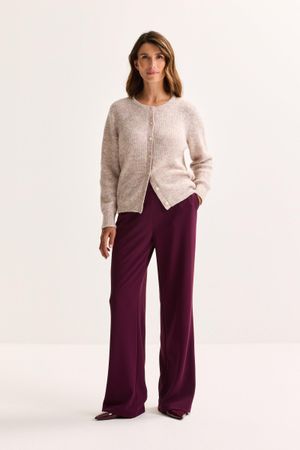 Cardigan - Geribde cardigan met alpaca