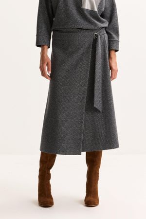 Rokken - Wikkelrok in jersey tweed