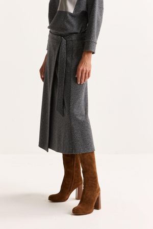 Rokken - Wikkelrok in jersey tweed
