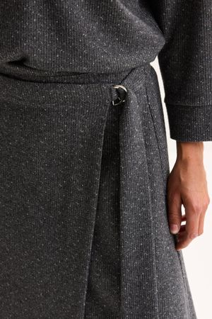 Rokken - Wikkelrok in jersey tweed
