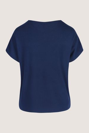 Sweatvest - T-shirtblouse met satijnen front