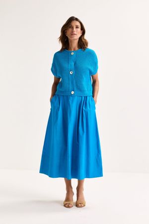 Wijde rok met elastische tailleband - may