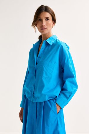 Katoenen shirt met elastische taille - may
