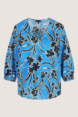 Hemden - Katoenen V-halsblouse met bloemenprint