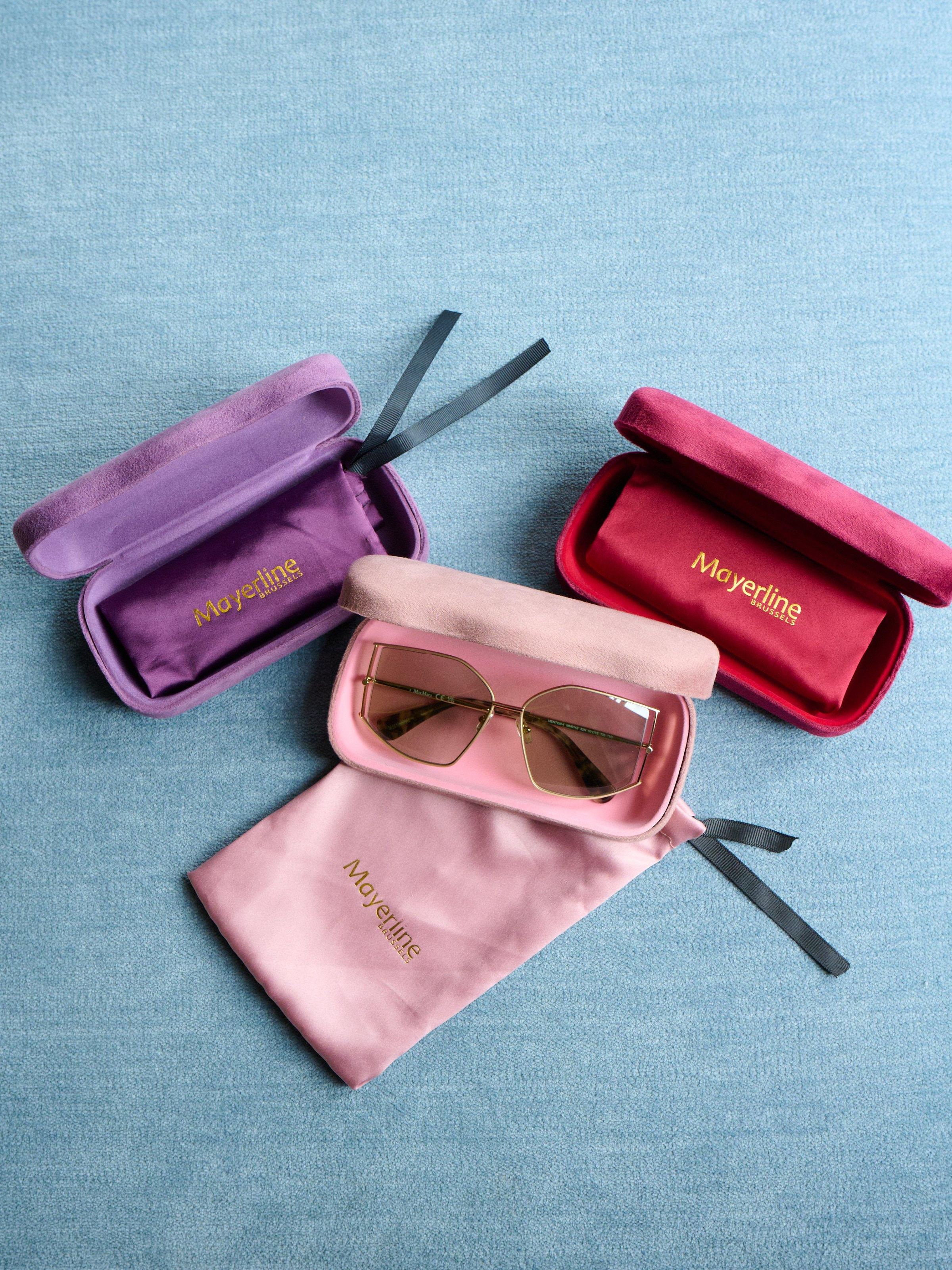 Etui &agrave; lunettes en velours - MAUVE - may