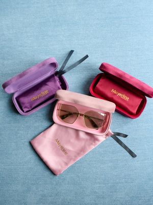 Etui &agrave; lunettes en velours - MAUVE - may