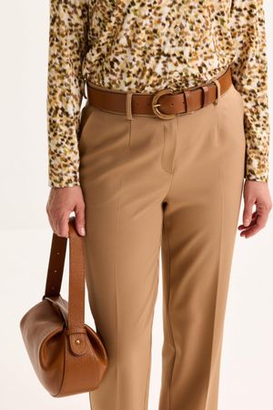 Ceinture en cuir grain&eacute; boucle r&eacute;sine marbr&eacute;e - may