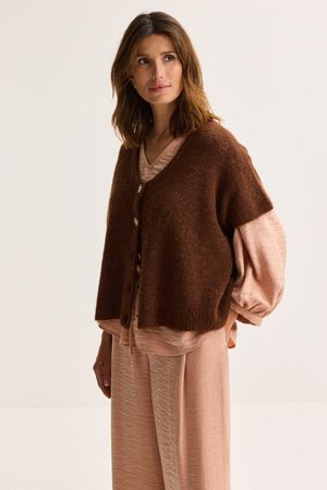 Gebreide cape in mohairmix - ame