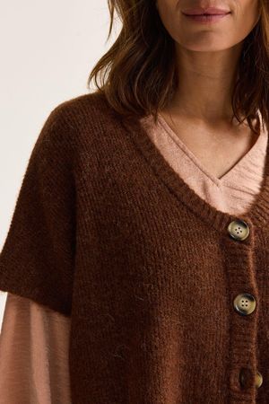 Cardigan - Gebreide cape in mohairmix