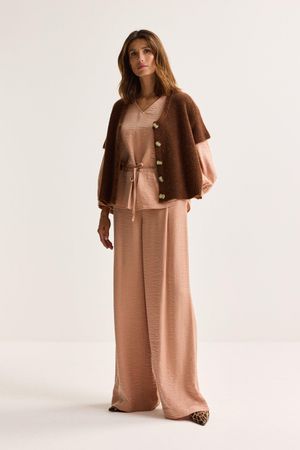 Cardigan - Gebreide cape in mohairmix