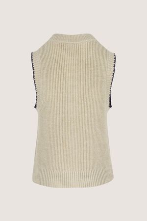 Cardigan - Mouwloze cardigan met boord