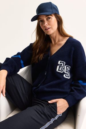 Cardigan - Varsity cardigan met V-hals