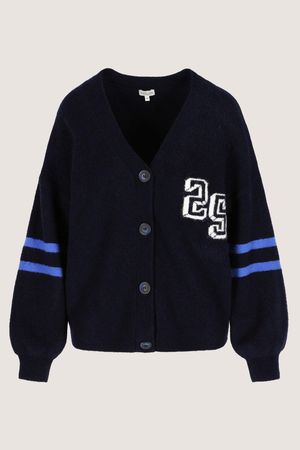 Cardigan - Varsity cardigan met V-hals