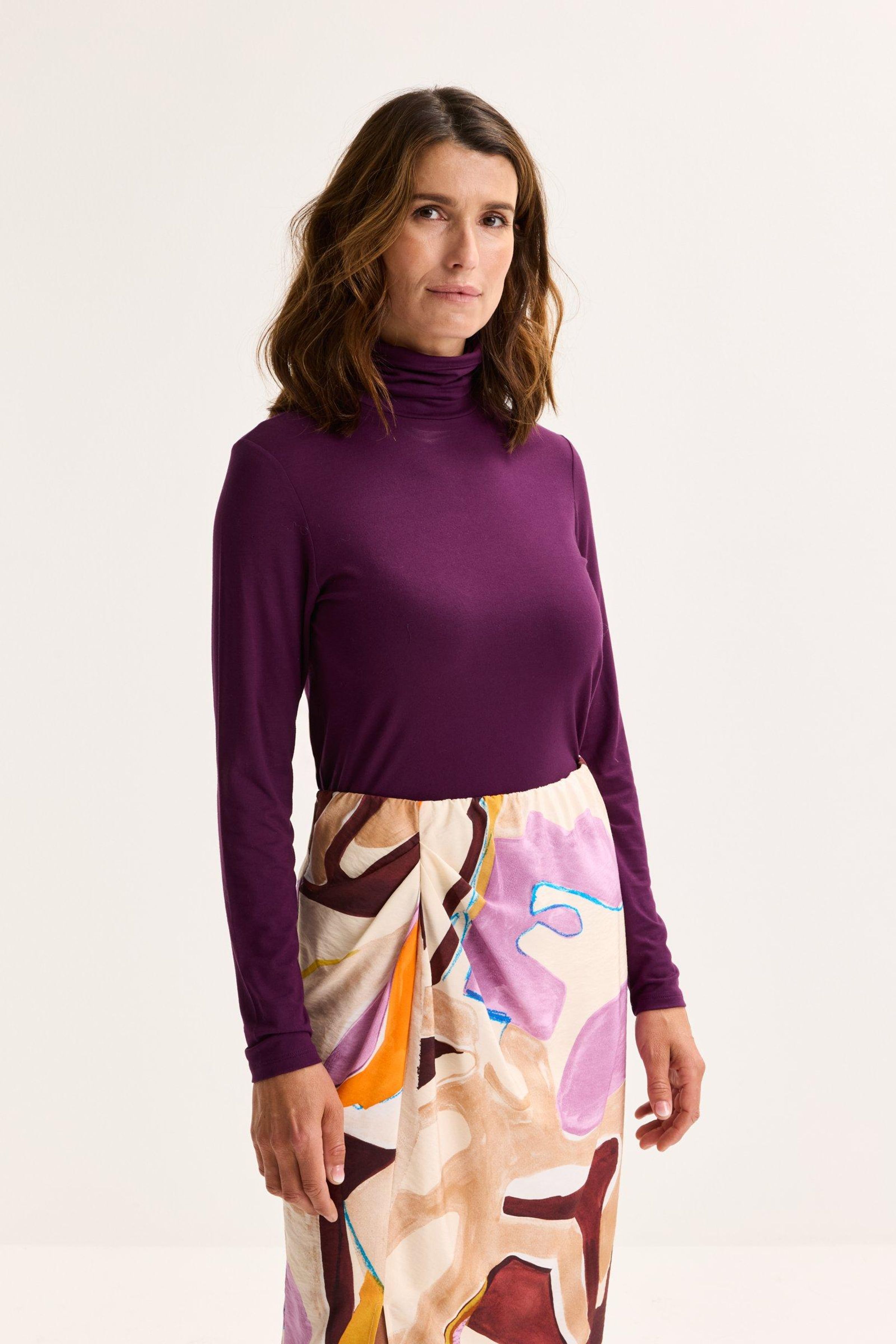 Sous-pull met rolkraag in mat jersey - may