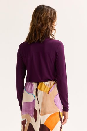 Sweatvest - Sous-pull met rolkraag in mat jersey