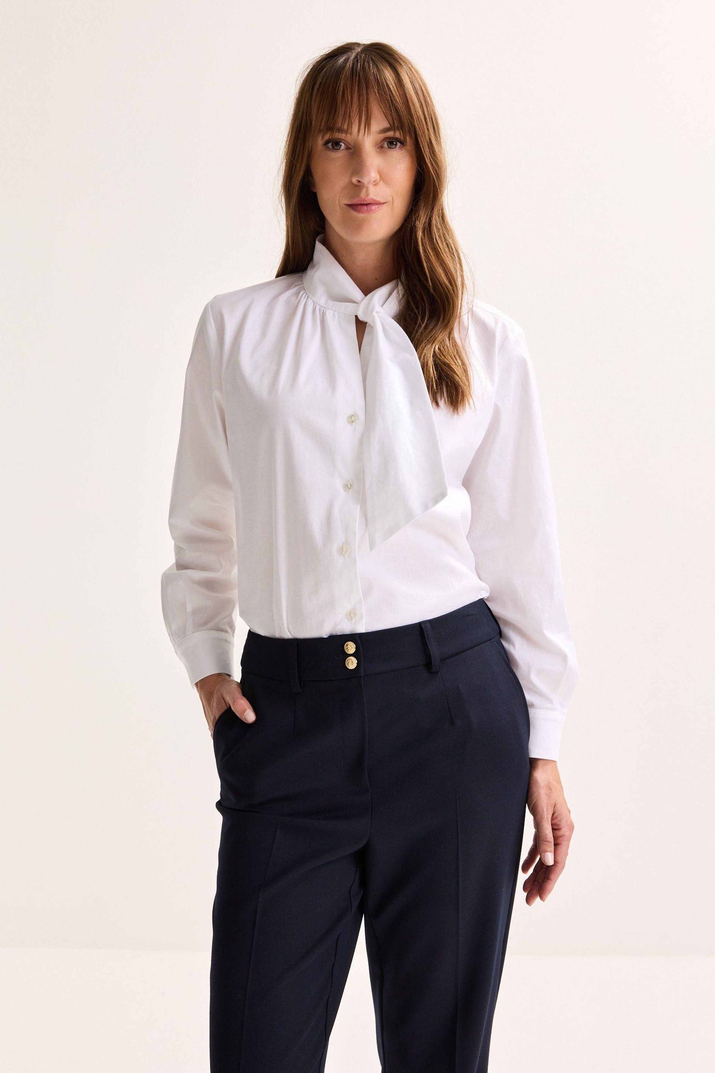 Katoenen blouse met strik - may