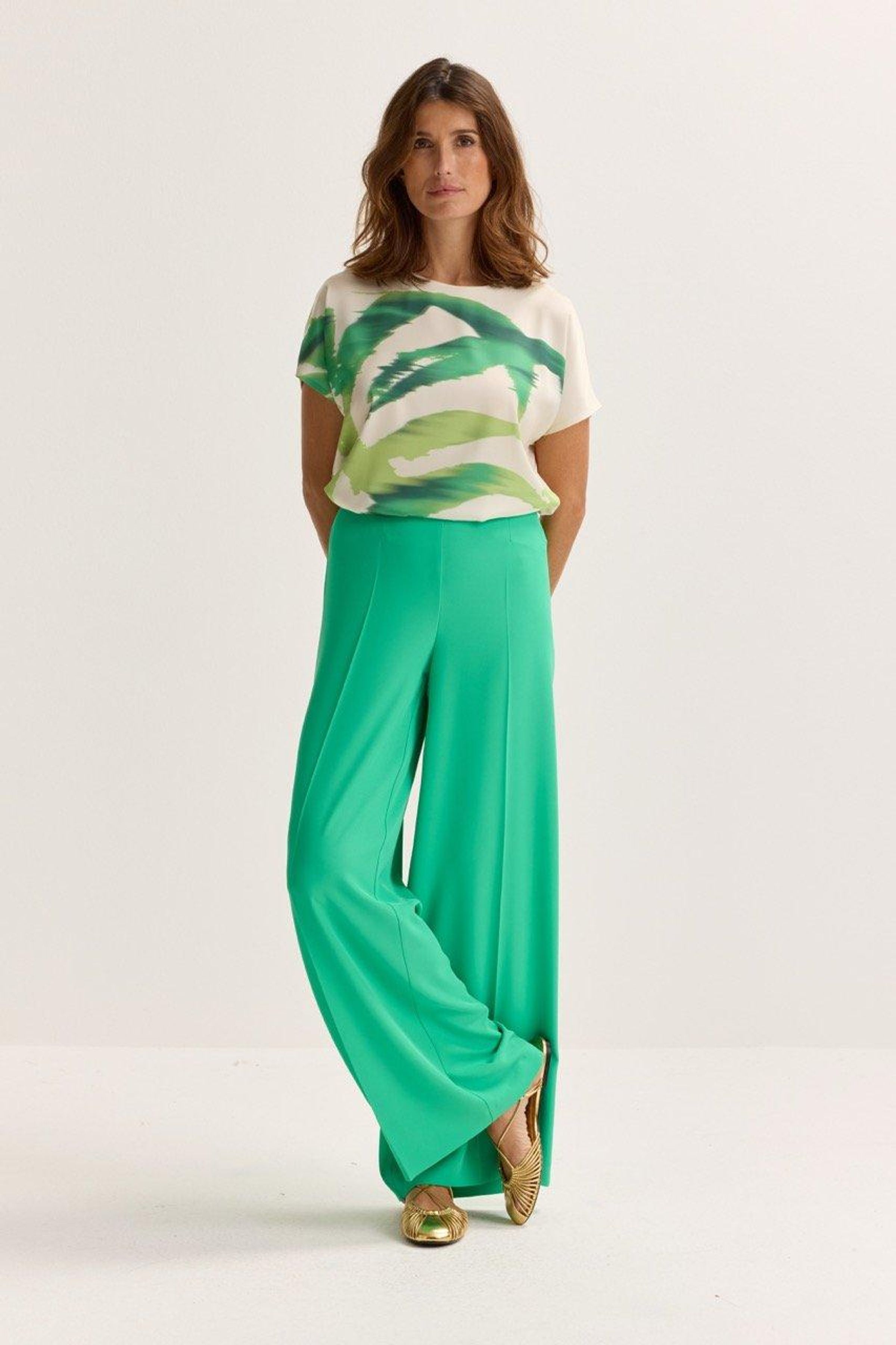 Wijde easy care broek - may