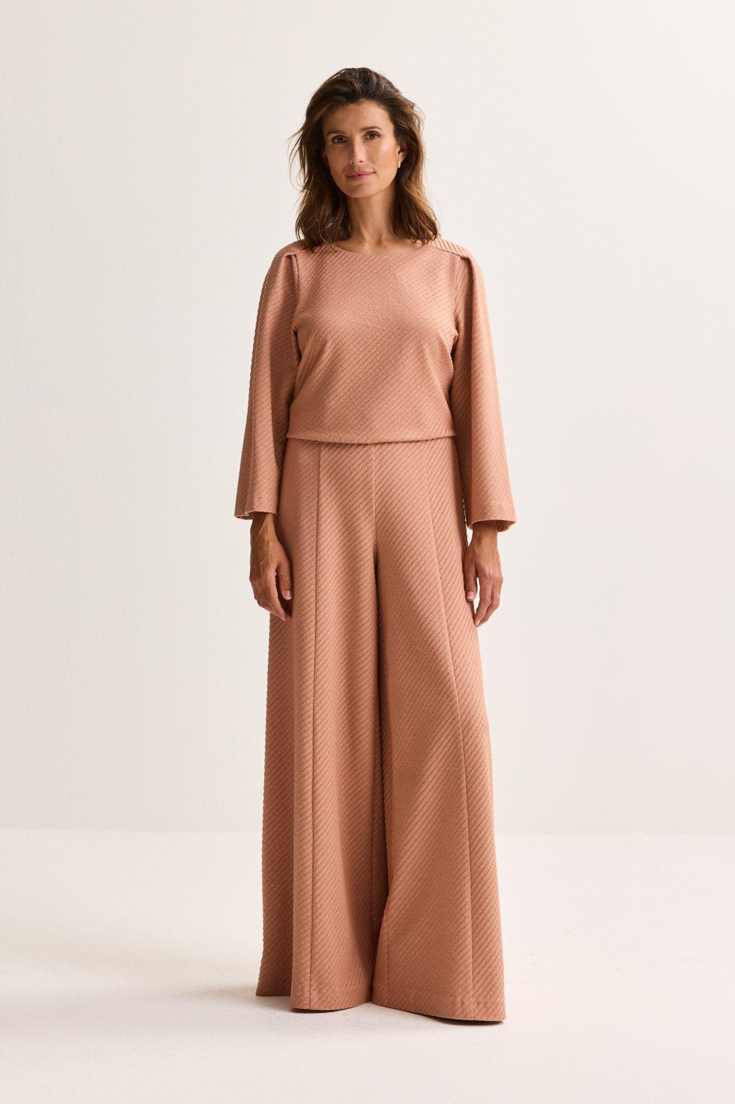 Wijde broek in jersey jacquard - ame