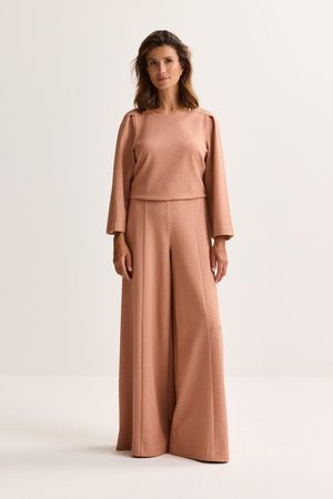 Wijde broek in jersey jacquard - ame