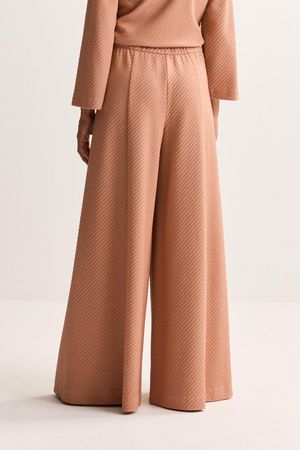 Broeken - Wijde broek in jersey jacquard