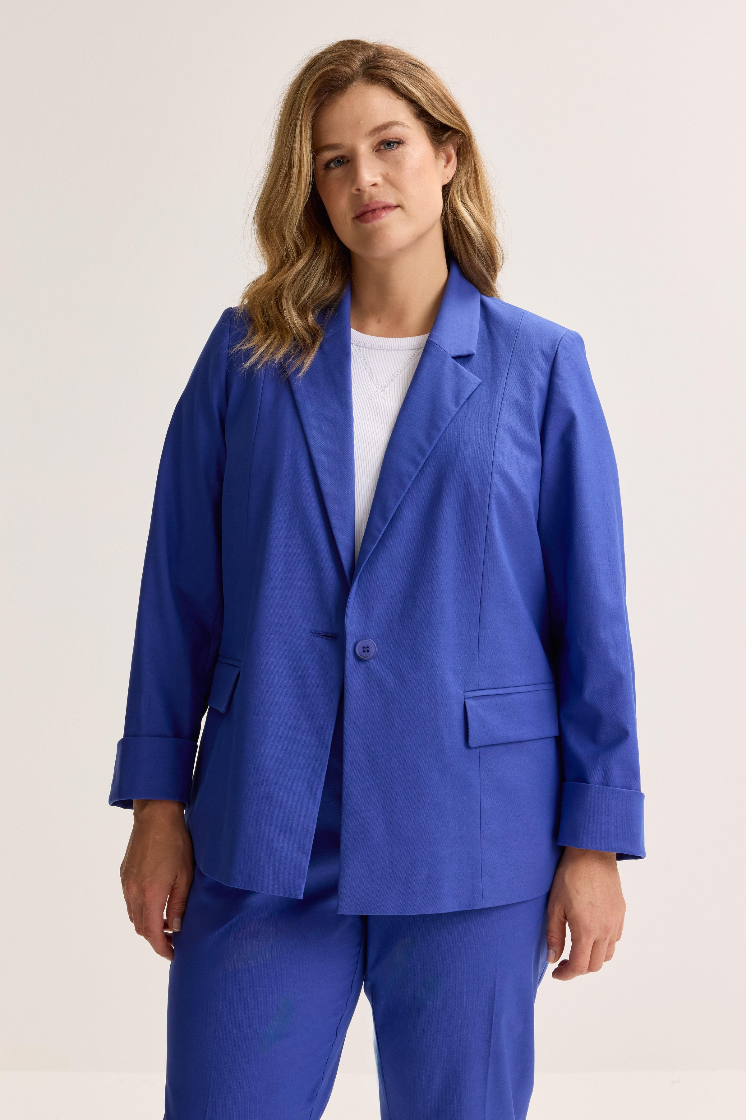 Lange blazer met stretch - may