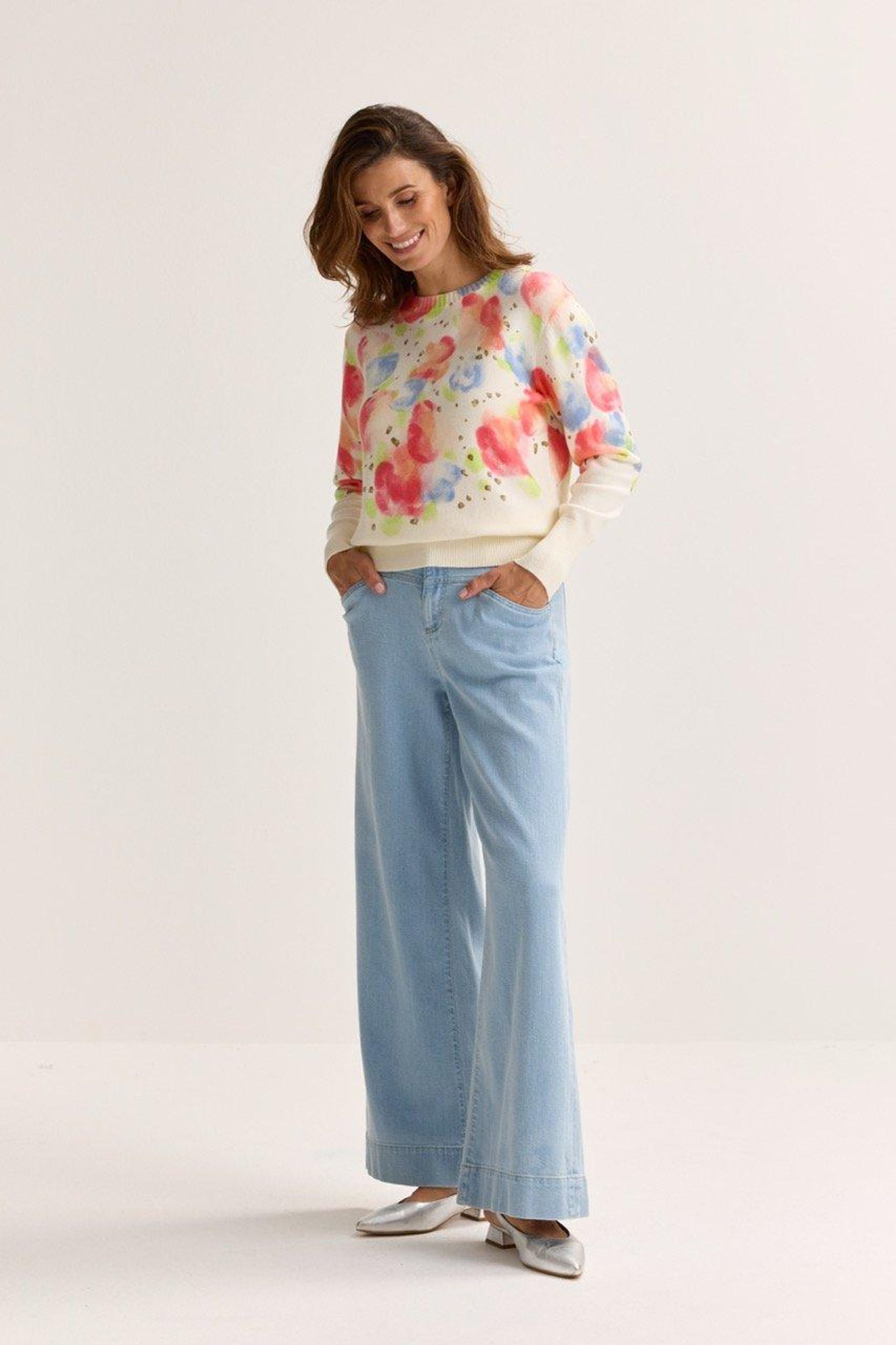Wijde jeans in stretchdenim - may