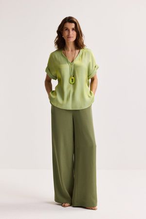 Hemden - V-halsblouse in glanzend satijn