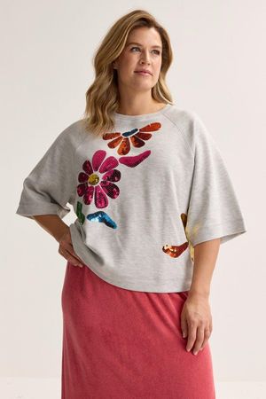 T-shirt met pailletten - may