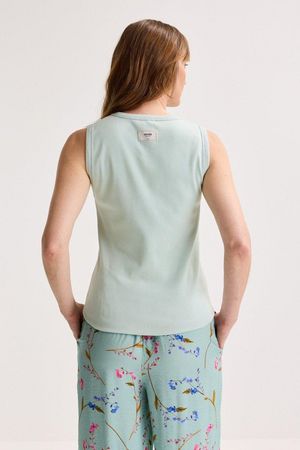 Sweatvest - Geribde katoenen top