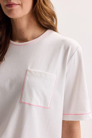 Sweatvest - T-shirt met fluo-stiksels