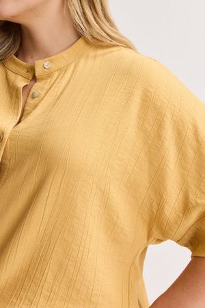 Chemises - Longue tuniek en tissu crinkle