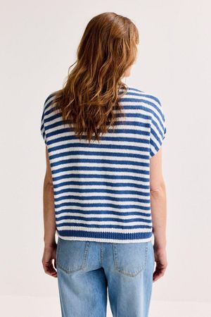 Cardigan - Mouwloze cardigan met strepen