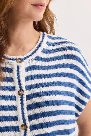 Cardigan - Mouwloze cardigan met strepen
