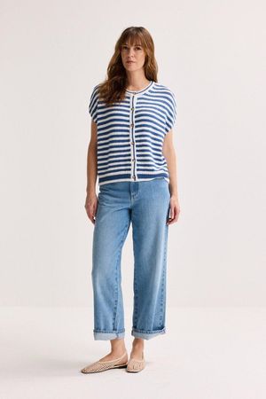 Cardigan - Mouwloze cardigan met strepen