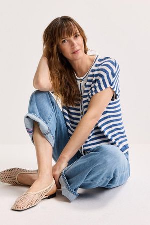 Cardigan - Mouwloze cardigan met strepen