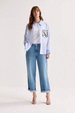 Hemden - Gestreept shirt met pailletten