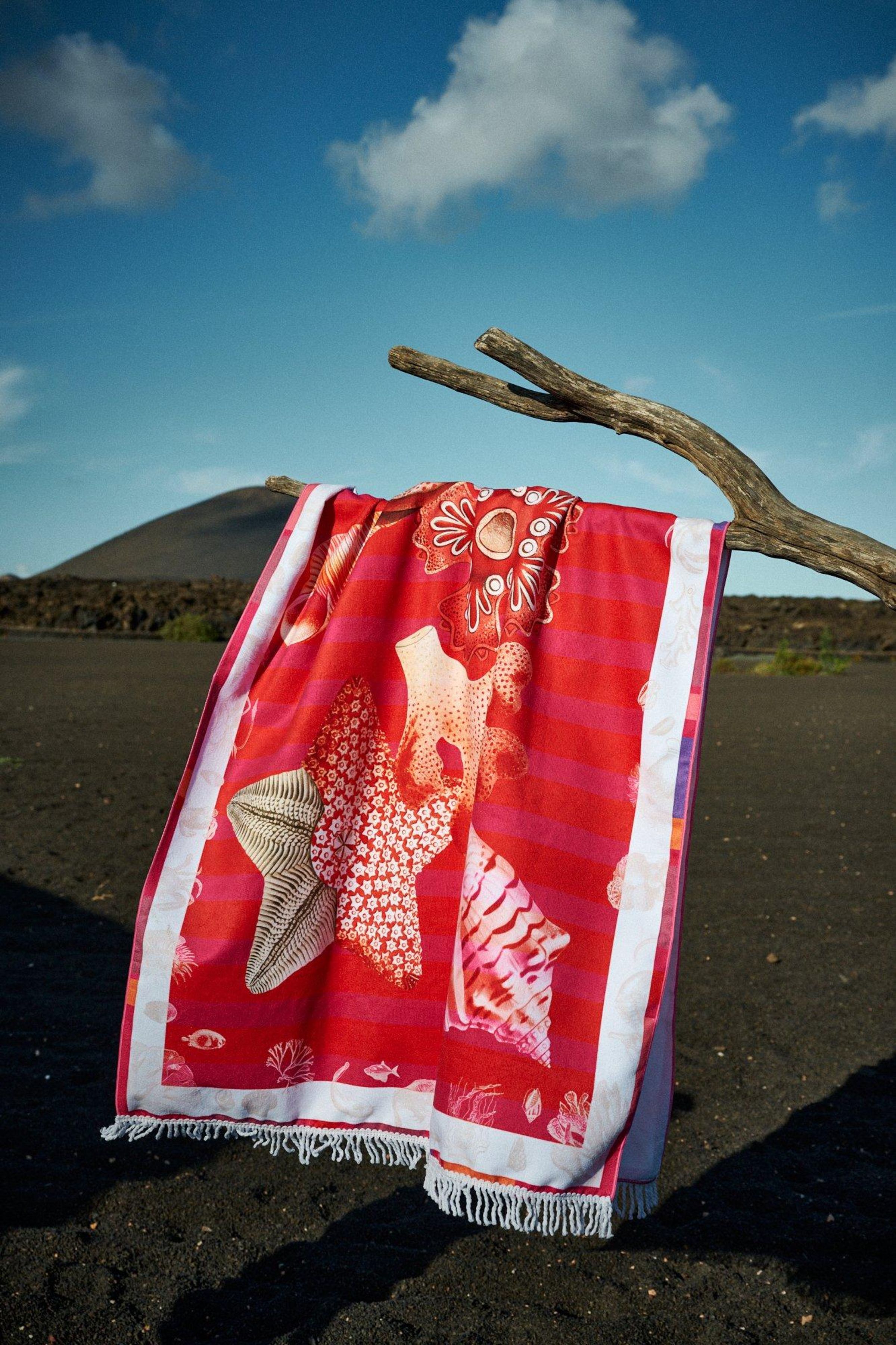 Drap de plage &agrave; imprim&eacute; animaux marins - may