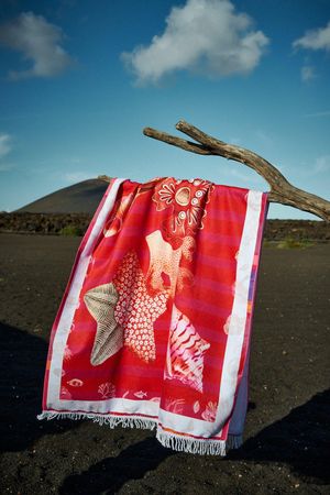 Drap de plage &agrave; imprim&eacute; animaux marins - may