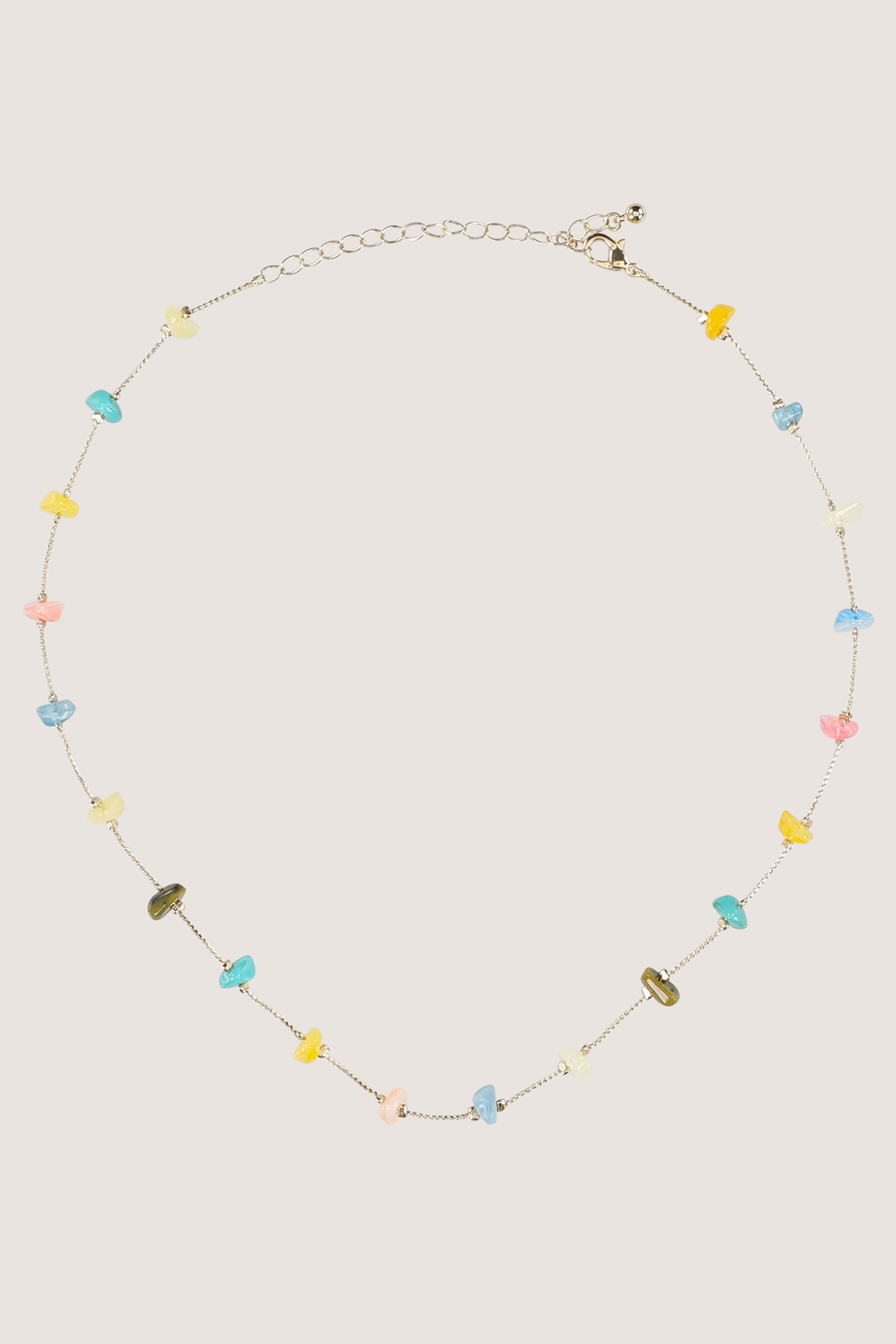 Korte ketting met gekleurde steentjes - may