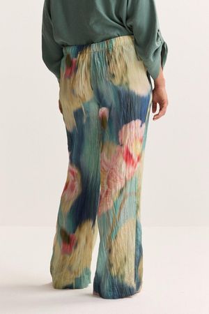 Broeken - Printbroek in crinkle satijn