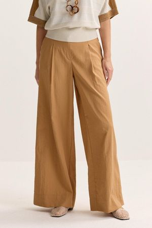 Broeken - Wjde broek met bandplooi