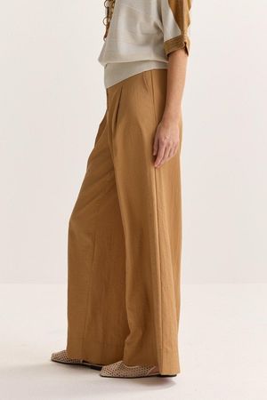 Broeken - Wjde broek met bandplooi
