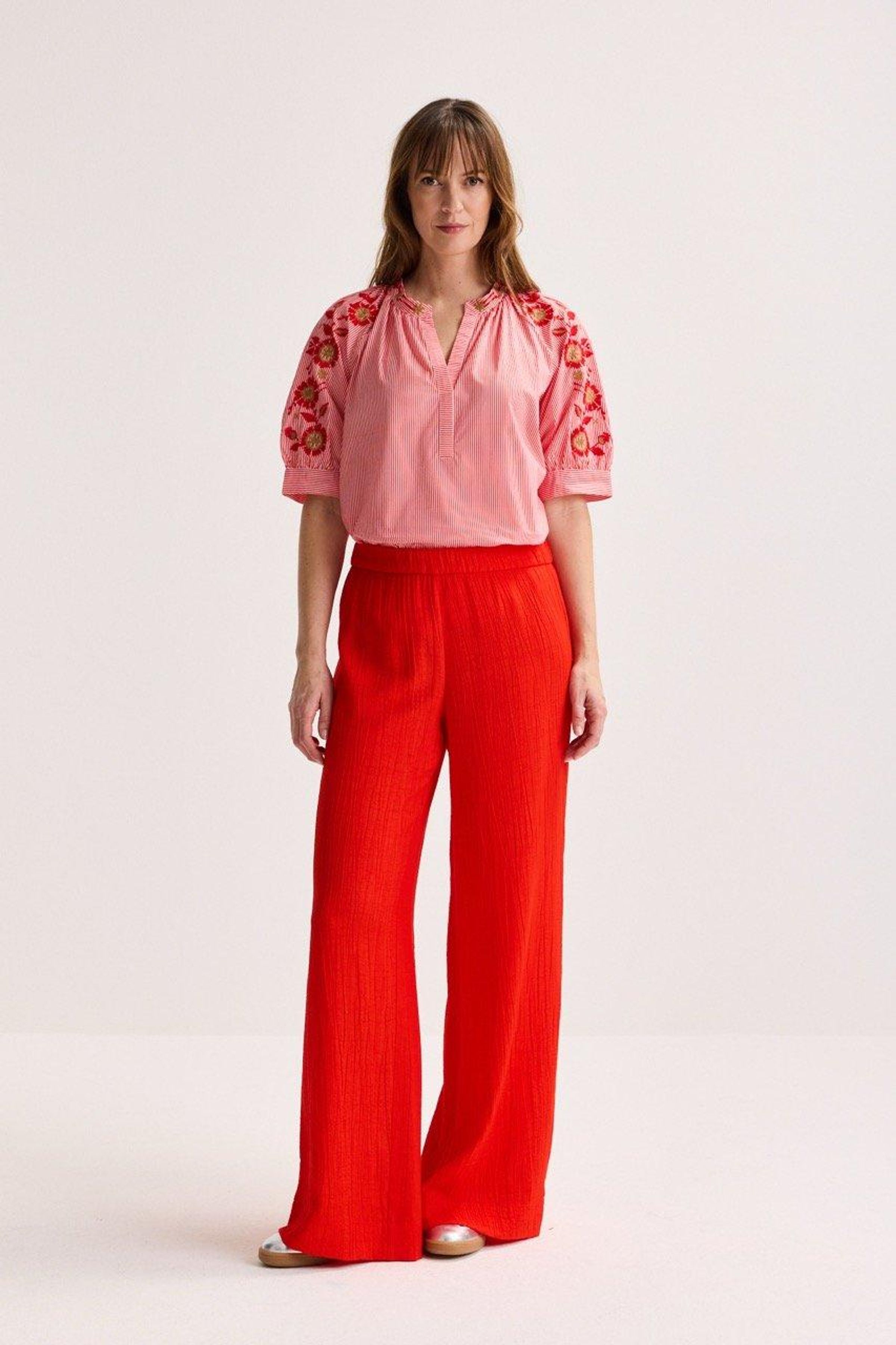 Losse broek in crinkle stof - may