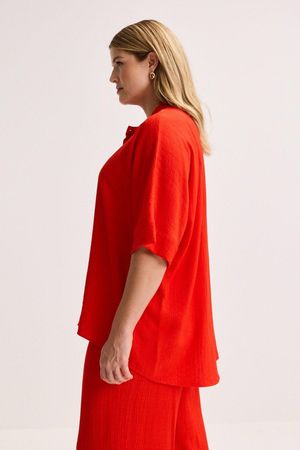 Hemden - Lange tuniek in crinkle stof
