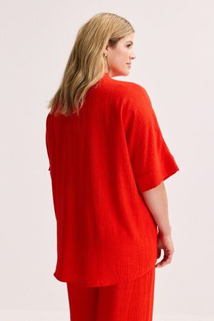 Hemden - Lange tuniek in crinkle stof