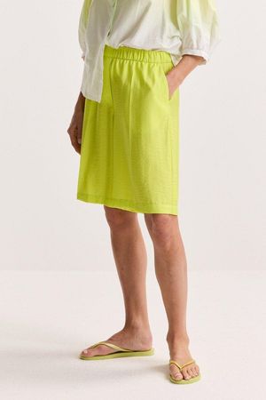 Pantalons - Short en look lin