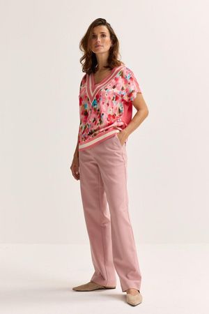 Sweatvest - T-shirtblouse met aquarelprint